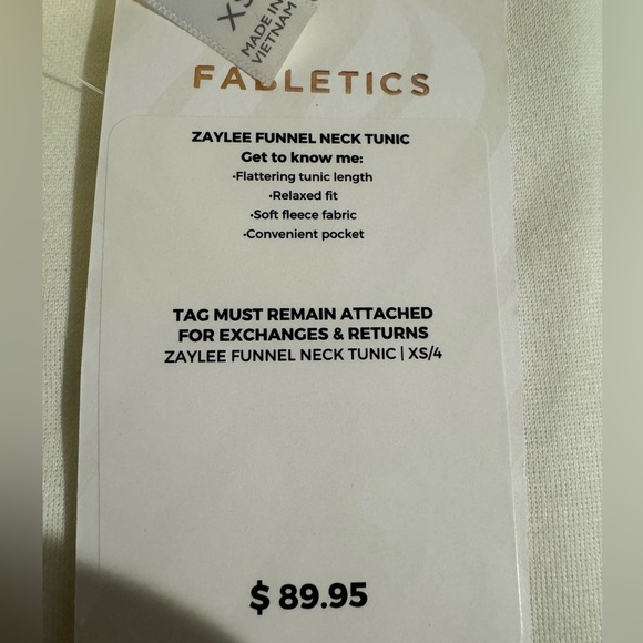 Fabletics Zaylee Funnel Neck Long Sleeve Tunic Sweatshirt Pullover Ivory Size XS - Picture 8 of 10